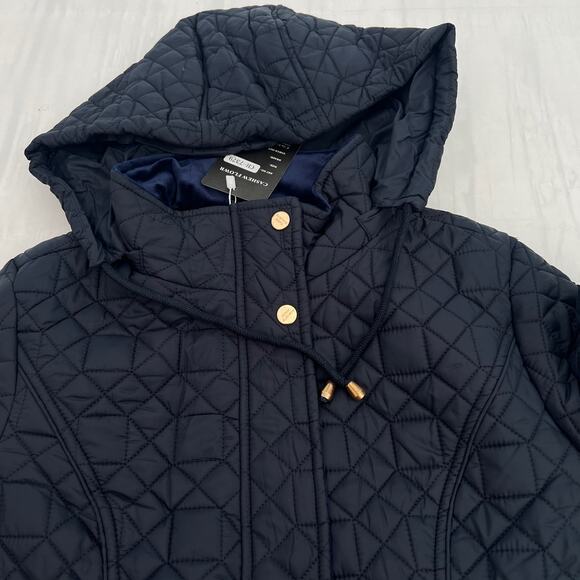 Cashew Flower Sherven X. Quilted Lightweight Womens Navy Blue Jacket Sz 40 USA 8 - Picture 10 of 15